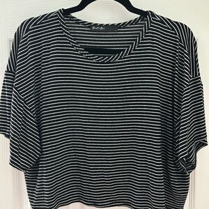 Black and White Striped Crop Top
